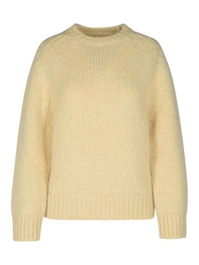 JIL SANDER CREAM MOHAIR BLEND SWEATER