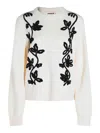 Jil Sander Embroidered Wool Jumper In White
