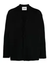 Jil Sander Boiled Wool Cardigan In Black