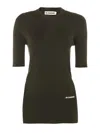 Jil Sander Black Cotton Knitwear In Black