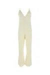 Jil Sander Ivory Satin Jumpsuit In White