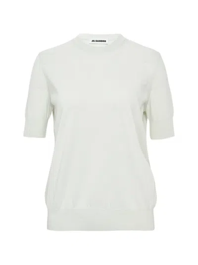 Jil Sander Superfine Cotton Knitted T-shirt In White