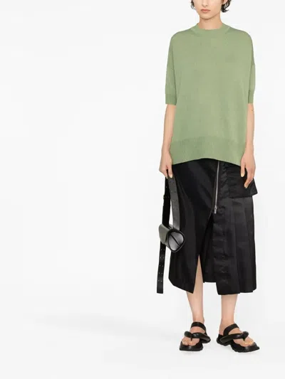 Jil Sander Superfine Open Sweater In Green
