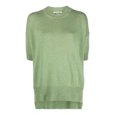 Jil Sander Superfine Open Sweater In Green