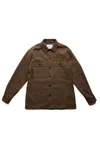 Jil Sander+ Sustainable Felted Wool Flannel Shirt Jacket Brown