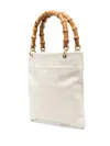 Jil Sander Svelte Tote Bag With Bamboo-style Handles And Gold Accents In Multi