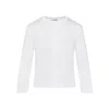 Jil Sander Button-up White Viscose Sweater With Floral Embellishment In White