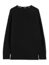 Jil Sander Crewneck Jumper With Stud Application In Black