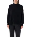 Jil Sander Oversized Cashmere Crew Neck Knit In Black