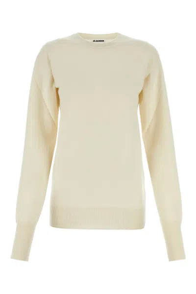 JIL SANDER JIL SANDER IVORY CASHMERE SWEATER