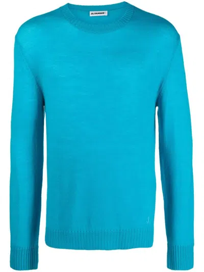 Jil Sander Sweater Cn Ls Clothing In Blue