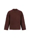 Jil Sander Oversized Crew Neck Sweater In Dark Earth