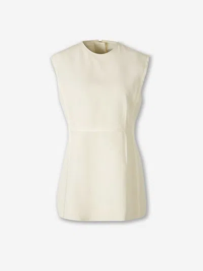 Jil Sander Round-neck Sleeveless Top In Neutral