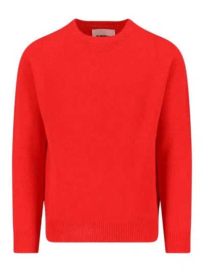 Jil Sander Sweater In Virgin Wool And Cashmere Blend In Red