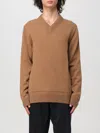 Jil Sander Wool Blend V Neck Sweater In Beige