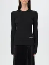 Jil Sander Logo-patch Ribbed-knit Jumper In Schwarz