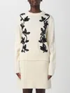 Jil Sander Floral Embroidered Virgin Wool Blend Sweater In Neutral