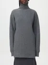 Jil Sander Ribbed-knit Wool Sweater In Gray