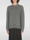 Jil Sander Oversized Grey Sweater With Ribbed Trim In Wool Woman In Grau