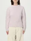 Jil Sander Mohair Blend Crew Neck Sweater In Pink