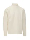 Jil Sander Perforated Crew Neck Sweater In White