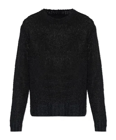 Jil Sander Sweater With Raw-finished Hem In Black