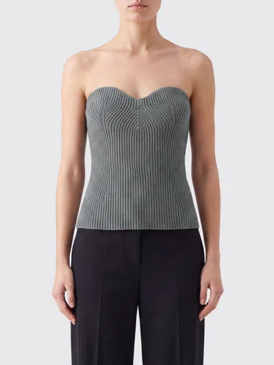 Jil Sander Virgin Wool Ribbed Sweater In Gray