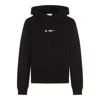 Jil Sander Relaxed Fit Black Cotton Hoodie With Logo Print In Black