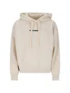 Jil Sander Logo Cotton Hoodie With Drawstring Hood