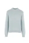 Jil Sander Powder Blue Alpaca And Wool Blend Crewneck Sweater