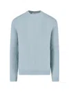 Jil Sander Powder Blue Alpaca And Wool Blend Crewneck Sweater