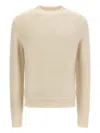 Jil Sander Ribbed Hem And Cuff Alpaca Blend Sweater In White