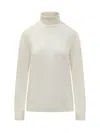 Jil Sander Wool Sweater With Logo In Beige