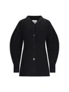 Jil Sander Black Wool Cardigan With Buttons In Black