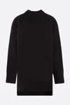 Jil Sander Wool Knit Pullover Mock Neck In Black
