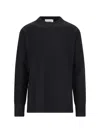Jil Sander Oversize Wool Sweater With Longer Back And Slits In Black