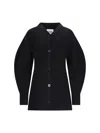 Jil Sander Black Wool Cardigan With Buttons In Black