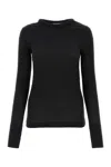 Jil Sander Black Stretch Polyester Blend Sweater In Black