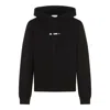 Jil Sander Relaxed Fit Black Cotton Hoodie With Logo Print In Black