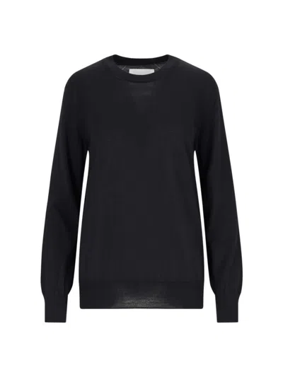 Jil Sander Merino Wool Crew Neck Sweater In Blue