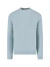 Jil Sander Powder Blue Alpaca And Wool Blend Crewneck Sweater In Blue