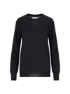 Jil Sander Merino Wool Crew Neck Sweater In Blue