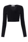 Jil Sander Cropped Wool Sweater In Blue