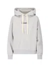 Jil Sander Hooded Knit Sweatshirt With Ribbed Cuffs And Hem In Gray