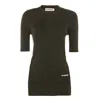 Jil Sander Black Cotton Knitwear In Green