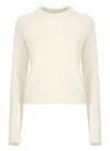 Jil Sander Crewneck Knitted Jumper In Beige