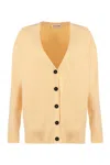 Jil Sander Merino Wool Cardigan In Orange