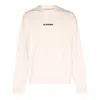 Jil Sander Logo Print Crewneck Sweatshirt In White