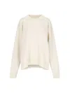 Jil Sander Wool Crew Neck Sweater In White