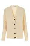 Jil Sander Ivory Wool Cardigan In White